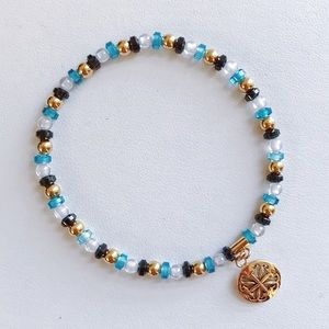 Rustic Cuff “Anna” Beaded Bracelet - Turquoise